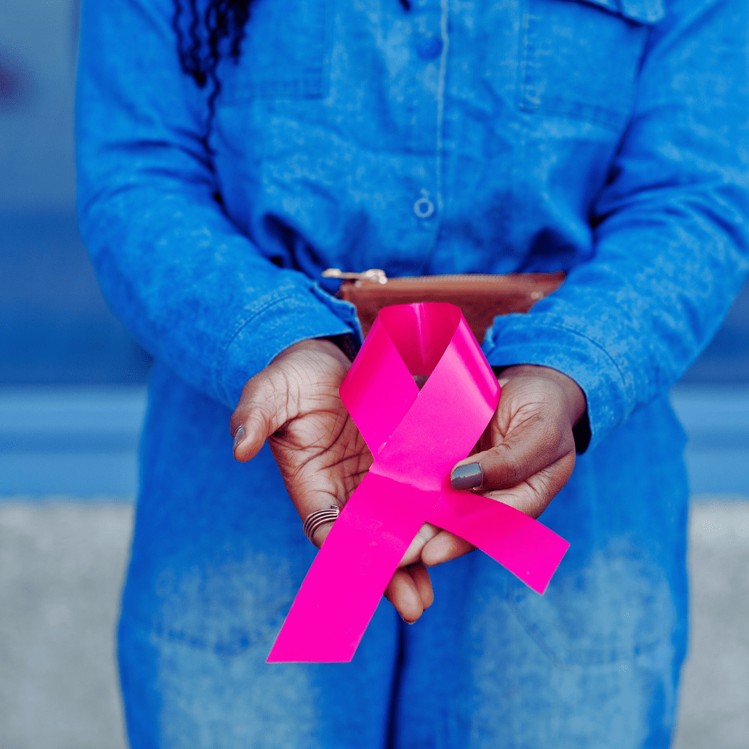 denim and pink ribbon